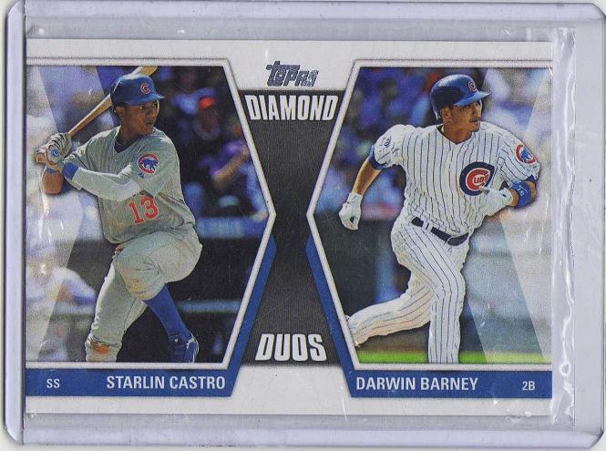 2011 Topps Update Diamond Duos Starlin Castro, Darwin Barney  Card #DD7 - Chicago Cubs